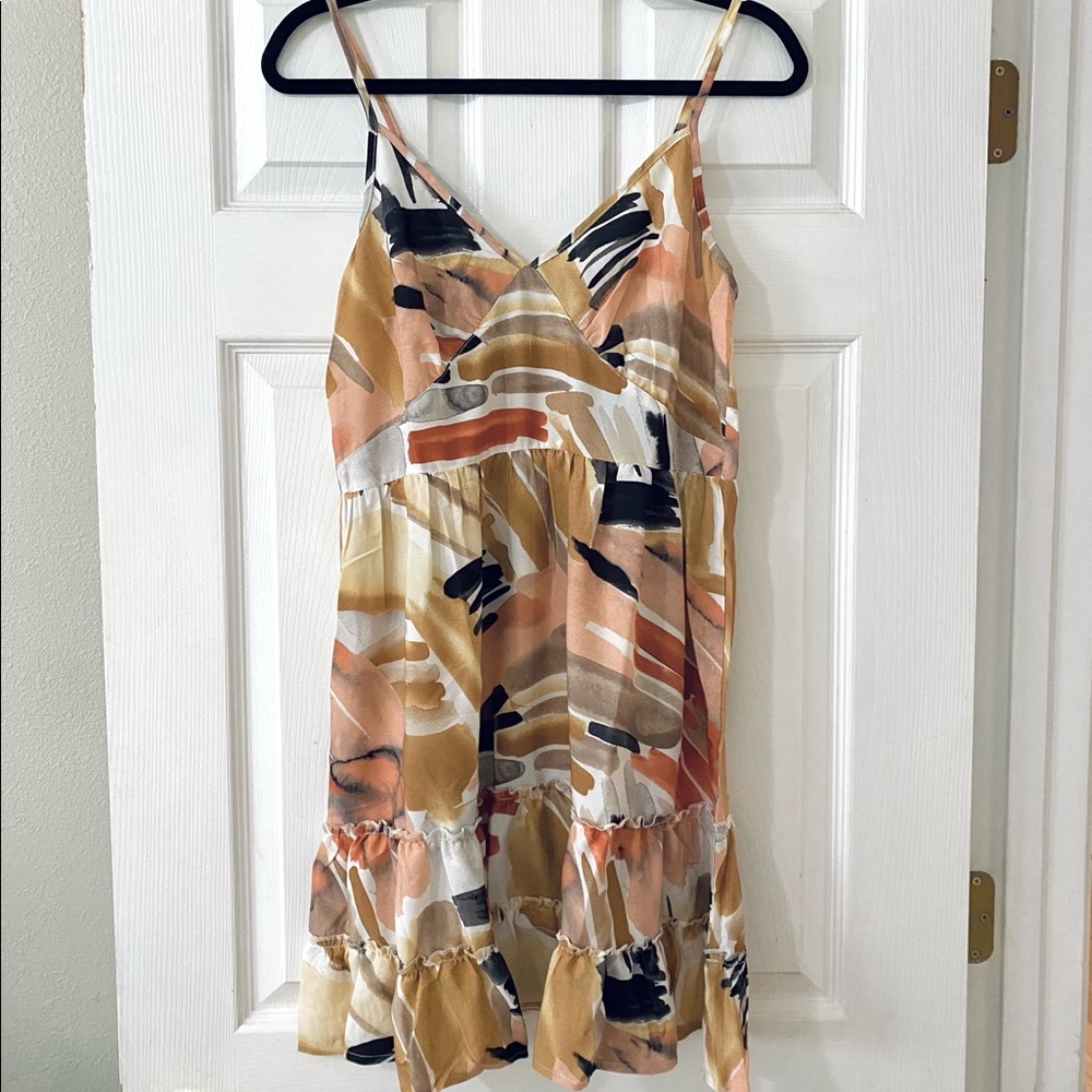 🔥LAST DAY🔥 Pretty in Picasso Ruffle Hem Dress - Picture 4 of 5